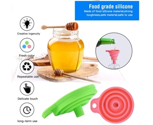 Collapsible Foldable Silicone Gel Funnel-Kitchen Cooking Utensil Promotional Novelty <b>Gift</b> with Customized Color <b>Creative</b> Design - Product Image 3