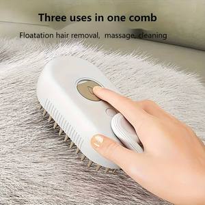 แปรงกำจัดขนสัตว์เลี้ยง, แปรงไฟฟ้าสำหรับแมวและสุนัขแบบ 3 in 1 พร้อมสเปรย์และนวด, หวีสำหรับดูแลขนหลุดร่วง - Product Image 5