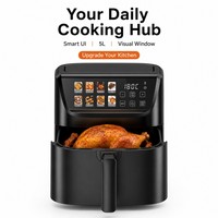 Friteuse à air numérique avec écran tactile couleur, friteuse intelligente avec fenêtre visible, cuisson rapide, appareil de cuisine