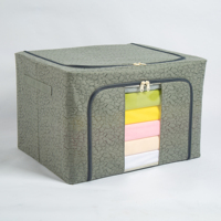 Boîte de rangement pliable rectangulaire imperméable pour usage domestique, en tissu non tissé, avec poignée, capacité de 35 L, pour vêtements, pantalons, t-shirts