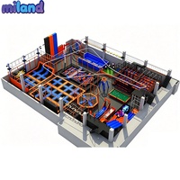 Conception et construction de terrain de trampoline Slam Dunk commercial de 500 à 1000 m² pour centre d'amusement avec système de rembourrage de sécurité