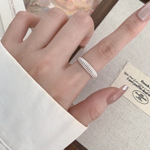 S925 Sterling Silver Round Bead <b>Ring</b> <b>Adjustable</b> Textured Design Unisex Everyday Wear - Product Image 2