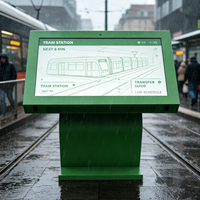 Écran LCD extérieur haute luminosité Ik10 de 55 pouces, totem numérique, IP65, étanche, anti-UV, pour station-service extérieure