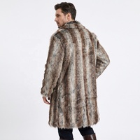 Manteau en fausse fourrure de style vison pour homme, nouvelle arrivée hiver 2025, design luxueux en fausse fourrure pleine longueur avec coupe inspirée des costumes