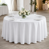 Nappe ronde en polyester blanc en gros, taille personnalisée, pour hôtels, banquets, événements, location de linge de table
