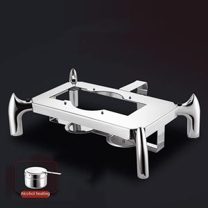 Chauffe-plats de buffet en acier inoxydable avec couvercles et supports en acier massif pour mariages et réceptions - Product Image 4