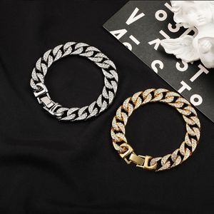 <strong>2026</strong> Stainless Steel Jewelry Bling Rhinestone Golden Finish Crystal Hip Hop <strong>Necklace</strong> Jewelry Cuban Link Chain <strong>Necklace</strong> Men - Product Image 2
