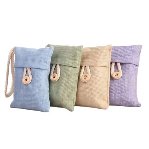 Sac de charbon de bambou pour voiture, purificateur d'air au charbon actif, pour l'élimination du formaldéhyde, en coton et lin, 68g, double usage, pour véhicule - Product Image 1