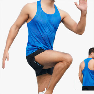 Débardeur de sport pour homme, couleur unie, séchage rapide, pour marathon en extérieur, course à pied, fitness, maille respirante, sans manches, été - Product Image 6