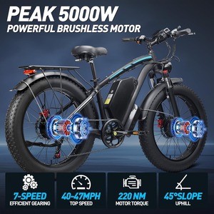 Vélo <span class=keywords><strong>pour</strong></span> adultes, batterie 32AH, autonomie de 100 miles, puissance maximale de 5000W, 52V, double moteur, vélo électrique 40-47 MPH, 24 pouces - Product Image 1