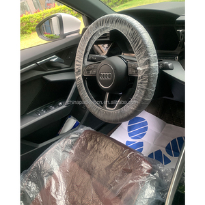 Vente en gros, ensemble de 5 pièces de Protection de voiture en <span class=keywords><strong>plastique</strong></span>, housses de <span class=keywords><strong>volant</strong></span> de voiture, housse de siège et tapis de sol - Product Image 6