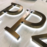 Lettres de canal Led personnalisées Signalisation extérieure de magasin Enseigne 3D rétroéclairée en acrylique Enseigne en acier inoxydable avec logo en acrylique Lettre en métal