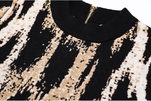 AIMEISI nuovo arrivo ricamo <span class=keywords><strong>leopardato</strong></span> manica corta Mini abito <span class=keywords><strong>vestito</strong></span> elegante in maglia Casual abiti per le donne - Product Image 5