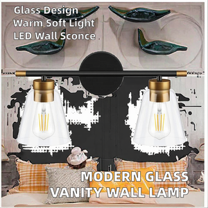 Lámpara de Pared LED E26 Moderna de Hierro y Vidrio para Hotel, Dormitorio, Tocador, Iluminación Decorativa junto a la Cama - Product Image 2