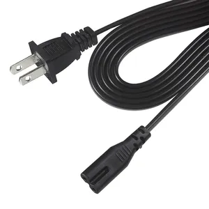 Elektrik kablosu abd priz C7 şekil 8 AC kablosu 1.5 metre 220V 2.5A 18AWG/2C abd 2-prong güç kablosu için PS4 PS3 ince PS2