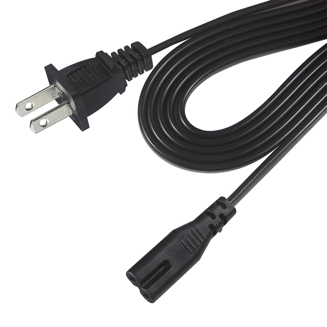 Electric Cord USA Power Plug C7 Figure 8 AC Cord 1.5Meter 220V 2.5A 18AWG/2C US 2-Prong Power Cord for PS4 PS3 Slim PS2