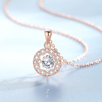 Collier en Moissanite 6mm, Pendentif Rond Effet Éclatant, Argent Sterling 925, En Stock, Vente en Gros, Bijoux Fins pour Boutiques
