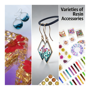 Kit de bijoux faits main DIY : Résine UV transparente, époxy dur, moules en silicone, feuilles de paillettes, fleurs, pendentifs, boucles d'oreilles, porte-clés - Product Image 6