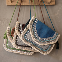 Nouveau design Sac bandoulière artisanal Hippie Bohème pour femme, décontracté, pour voyage et festival, sac hobo à franges, sacoche bohème