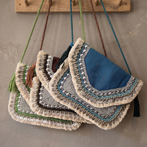 Nuevo Diseño, Bolso Bandolera Bohemio Hippie Hecho a Mano, Bolso de Hombro Casual para Mujer, Bolso Tipo Hobo para Viajes y Festivales, Bolso Bandolera con Borlas - Product Image 2