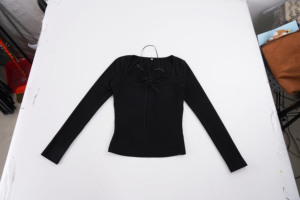 Dark Sweet Girl Bow Lace <b>Patchwork</b> Square Neck Tie Long Sleeve <b>Top</b> Hot Girl Sexy Slim Fit Flattering <b>Top</b> - Product Image 6