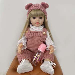 ตุ๊กตาทารกเกิดใหม่ที่สมจริง24นิ้วรองเท้าส้นแบนสีขาวนุ่มเหมือนจริงไวนิลแบบเต็มเต็มรูปแบบ - Product Image 2