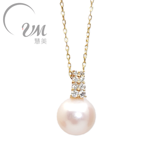 UM Jewelry Pendentif en or massif 18 carats perle d'eau douce diamant certifié NGTC (unisexe/hommes/femmes) anniversaire cadeau de mariage quotidien - Product Image 1