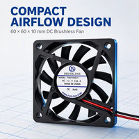 Ventilateur axial miniature 6010 2 pouces 5V 12V 24V DC 60x60x10mm pour ordinateur, pour carte graphique
