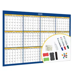 calendario de gran tamaño Suppliers-Calendario de pared personalizado, tamaño grande Premium, borrado húmedo y seco