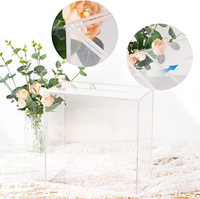 Porte-cartes de mariage vierge en acrylique transparent pour réception de mariage, remise des diplômes, douche nuptiale, emballé dans un carton