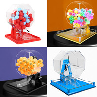 Machine de loterie de bureau en bois rotative manuelle pour jeu de bingo Set 50/100 boules avec jetons de bingo et marqueur Jumbo Small Portable