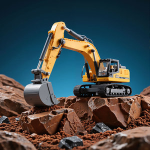 Excavator Toy <b>Model</b> Plastic Construction Vehicle For Kids Age 5 To 7 Years Unisex Educational <b>Building</b> Toy - Product Image 1