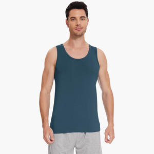 Débardeurs respirants personnalisés pour hommes – Débardeur décontracté sans manches en bambou et coton pour homme – Chemise de nuit - Product Image 2