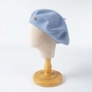 Boina de Lana para Niños, Otoño Invierno, Nueva Moda, Diseño Simple con Etiqueta Metálica Cosida, Cálida y Moderna - Product Image 1