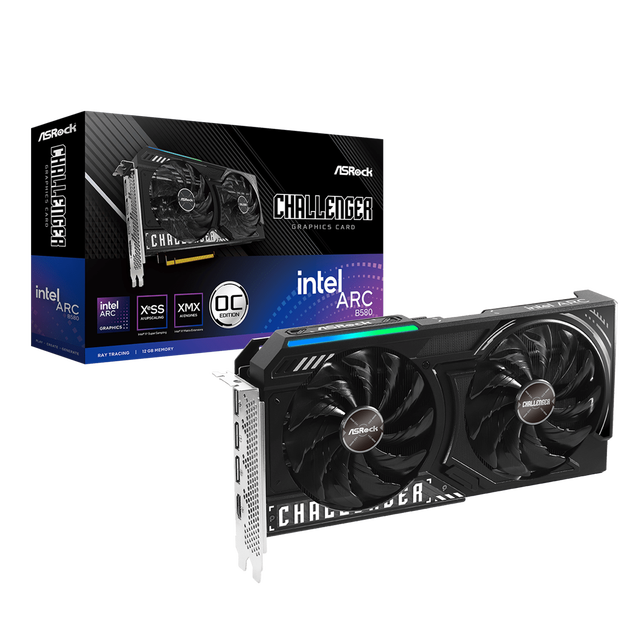 New ASROCK Intel Arc B580 Challenger 12GB OC Graphics Card Computer Desktop GPU GDDR6 12GB Gaming Video Card Gaming PC Desktop