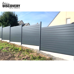 Dễ dàng lắp ráp ngoài trời Vườn kim loại Slatted hàng rào Thiết kế nhôm hàng rào và cổng cho ngôi nhà với 4x4 hàng rào bài - Product Image 2