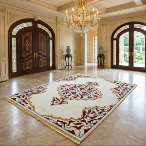 Tapis noué à la main, tissage artisanal, chef-d'œuvre luxueux en laine pour salon et chambre à coucher - Product Image 1