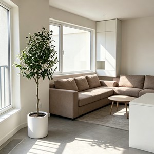 Arbre d'olivier artificiel réaliste en oxyde de magnésium blanc, plante en pot simulée pour la décoration intérieure - Product Image 3