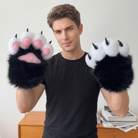 Gants de cosplay Furui Beast en similicuir avec griffes colorées et ongles couineurs pour adultes unisexes