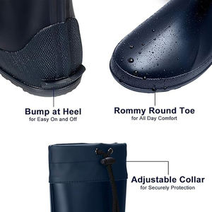 Bottes de pluie Wellington mi-mollet personnalisées <span class=keywords><strong>pour</strong></span> femmes, légères, imperméables, en caoutchouc, chaussures de jardin avec col confortable - Product Image 6