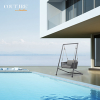 Couture Jardin Diva Outdoor Swing Egg Chair Meubles de jardin suspendus Single Gray Color Swing Chair
