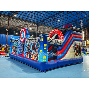 Château gonflable professionnel Spider-Man, combo <span class=keywords><strong>super</strong></span>-<span class=keywords><strong>héros</strong></span> avec toboggan, grands <span class=keywords><strong>jeux</strong></span> pour parc - Product Image 1
