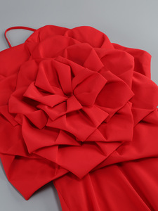 Vestido Largo Holgado <span class=keywords><strong>de</strong></span> Gasa Rojo para <span class=keywords><strong>Mujer</strong></span>, Sexy, con Tirantes, sin Mangas, con Hombros Descubiertos, Elegante, para Eventos Nocturnos y Bodas - Product Image 5
