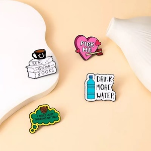 Cute customShape Metal Enamel Pins With Fun Quotes And Cartoon Designs fashion <b>hat</b> pin custom cap pin - Product Image 4