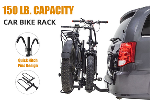 Porte-vélos inclinable pour 2 vélos électriques, compatible avec les roues de 17 <span class=keywords><strong>à</strong></span> 29 pouces, fixation sur attelage standard et pneus larges, pour camping-car, SUV, voiture, véhicule - Product Image 4