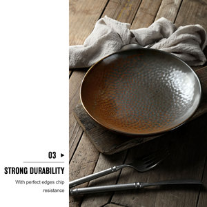 Piatto <span class=keywords><strong>in</strong></span> Ceramica Vintage per Sushi e Pasta, Stoviglie <span class=keywords><strong>in</strong></span> Porcellana per Hotel, Piatti Fondi Simili al <span class=keywords><strong>Rame</strong></span>, Vendita Diretta dalla Fabbrica - Product Image 5