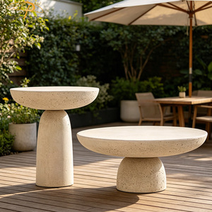 Meubles <span class=keywords><strong>de</strong></span> <span class=keywords><strong>jardin</strong></span> minimalistes pour l'extérieur, <span class=keywords><strong>table</strong></span> à manger <span class=keywords><strong>de</strong></span> patio, <span class=keywords><strong>table</strong></span> basse ronde en fibrociment et béton pour la cour <span class=keywords><strong>de</strong></span> villa - Product Image 2