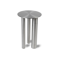 Table d'appoint ronde en acier inoxydable moderne et minimaliste KOYA C280 pour salon, maison, café, bureau