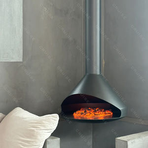 CRUISE Résistant à la Chaleur Véritable Poêle Résistant aux Flammes <span class=keywords><strong>Chambre</strong></span> Cheminée Autoportante Intérieur 900mm Cheminée à Gaz Suspendue à Bois - Product Image 3