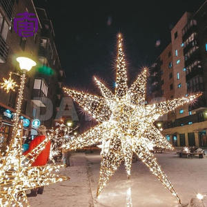 Customizable Ip65 3d Led Iron Frame <b>Star</b> <b>Light</b> Outdoor Waterproof With Easy Installation For Mall Park Christmas Decor - Product Image 4